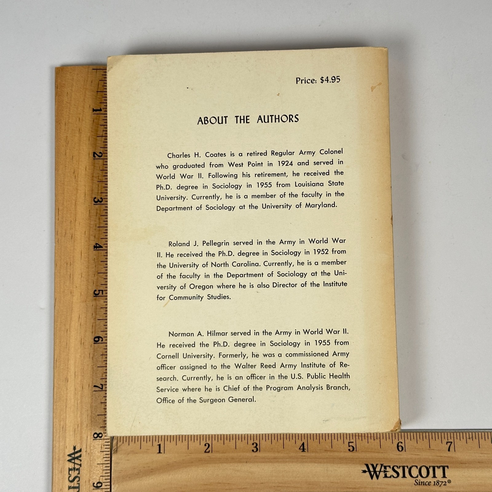 1965 „Military Sociology: Study of American Military Institutions & Life“ (PB)