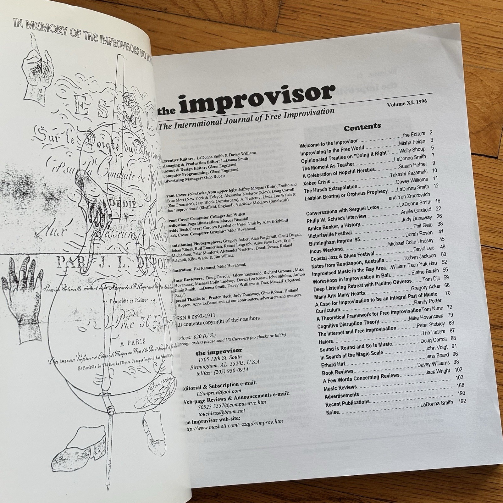 IMPROVISOR—Journal of Free Improvisation—Vol XI—1996—LaDonna Smith—Davey William