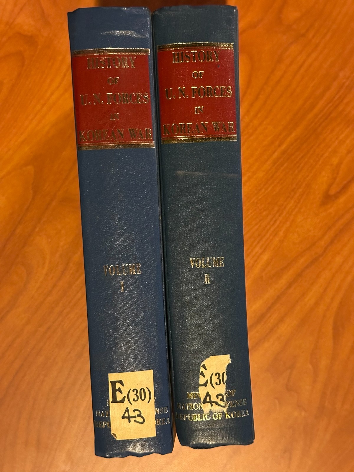 HISTORY OF THE UNITED NATIONS FORCES IN THE KOREAN WAR – Vols 1 & 2 – HB 1972/3