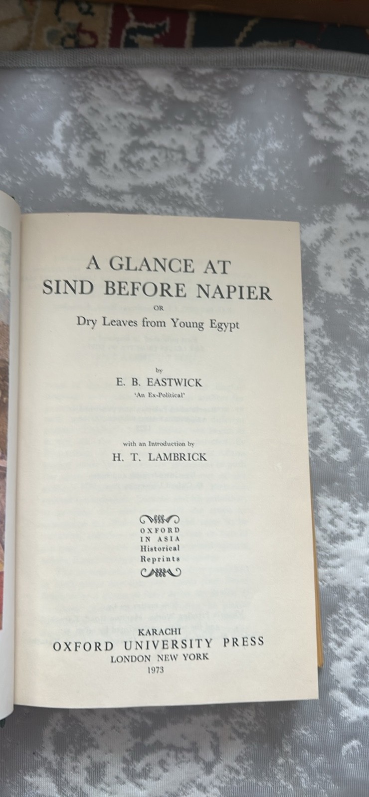 A Glance at Sind Before Napier 1973