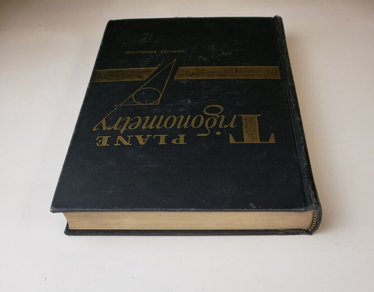 Plane Trigonometry 2nd Edition 1958 Hardcover Vintage