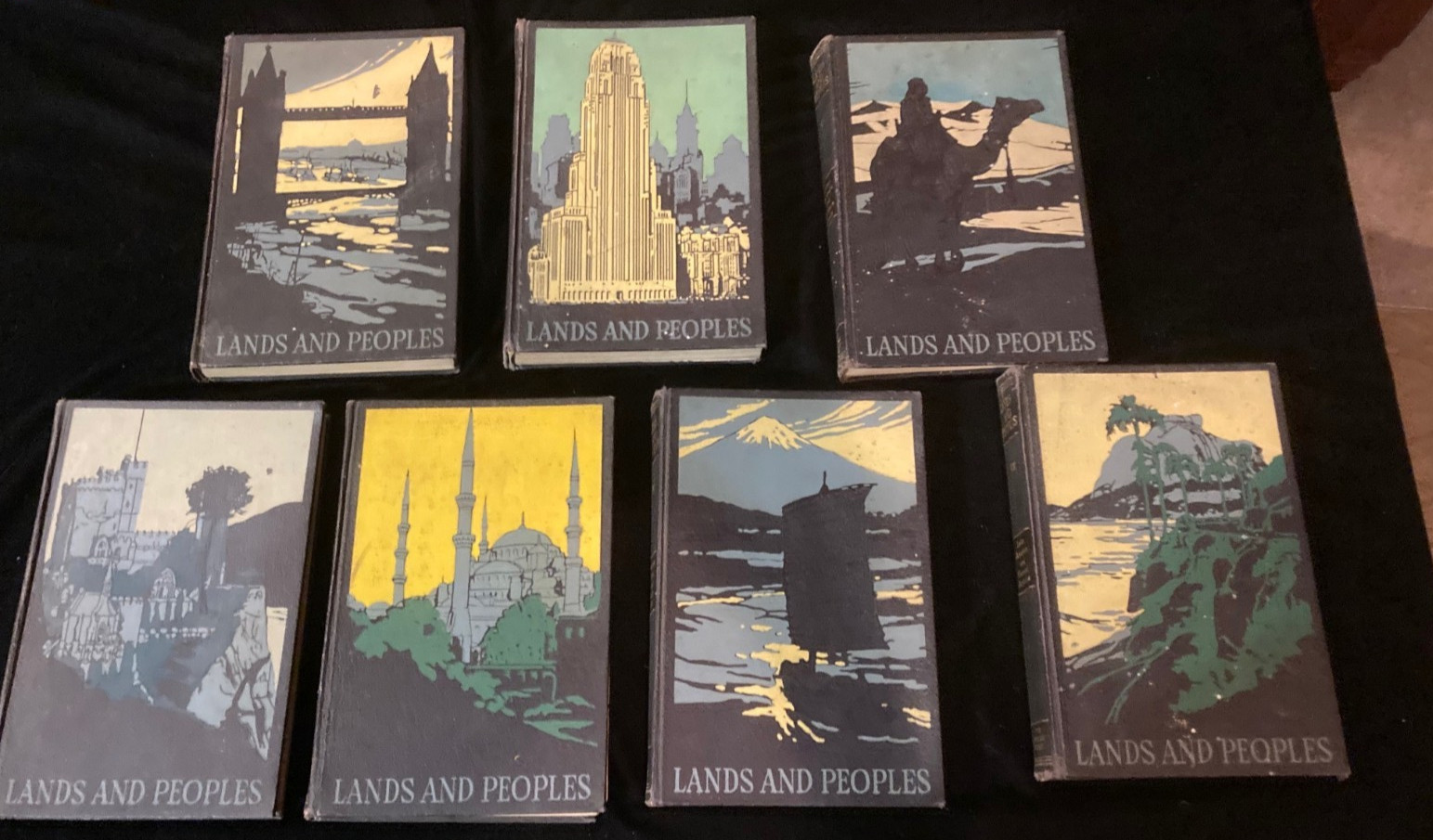 Lands and Peoples Complete Book Set Volumes 1-7 The Grolier Society – 1957 vg