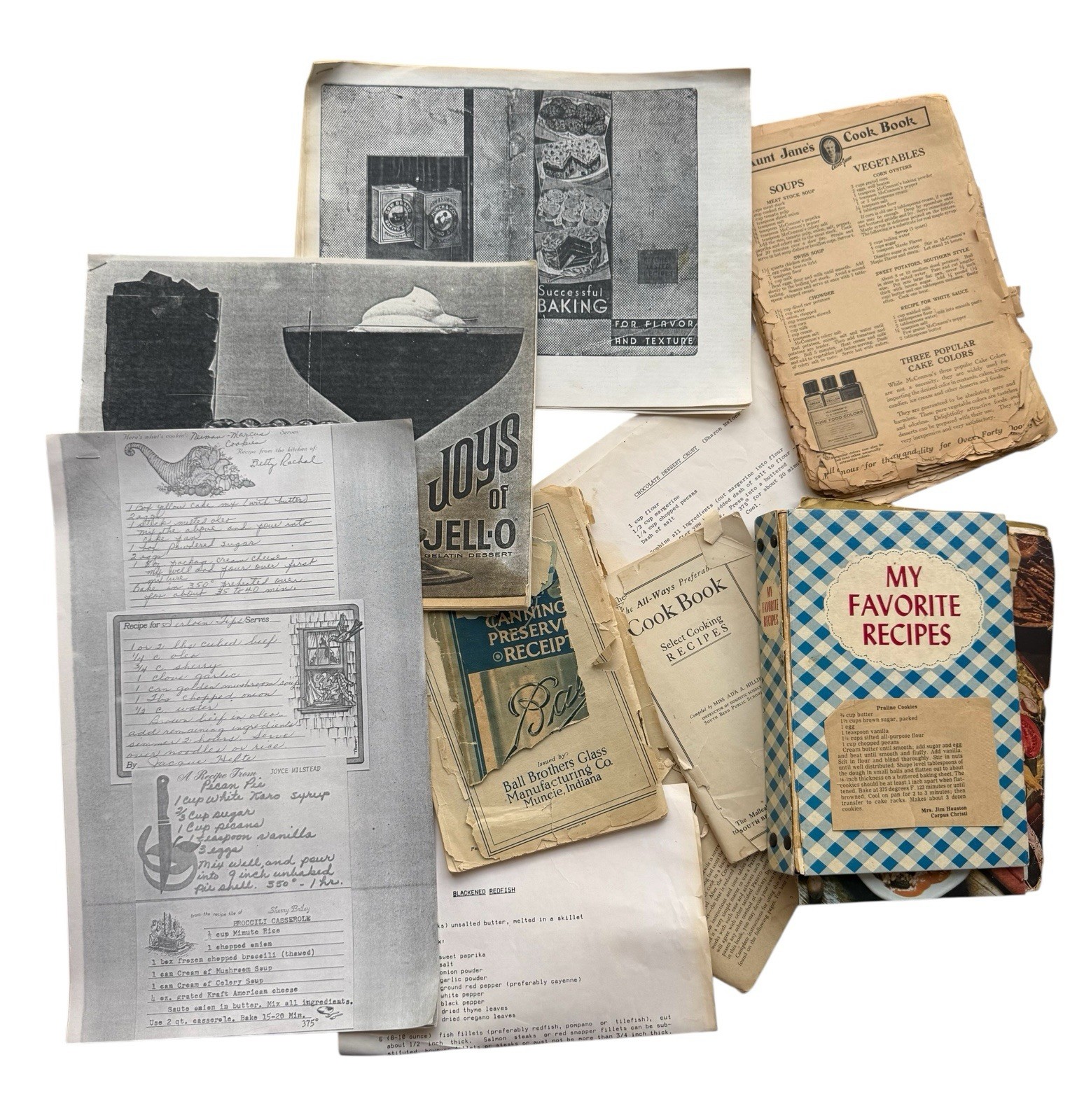 large lot misc vintage recipie book handwritten