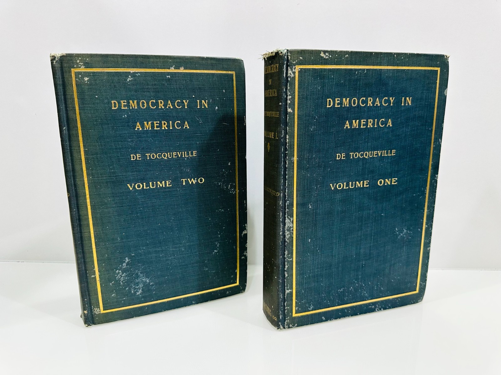 1900 Democracy in America 2 Volume Set Alexis de Tocqueville Colonial Press Illu