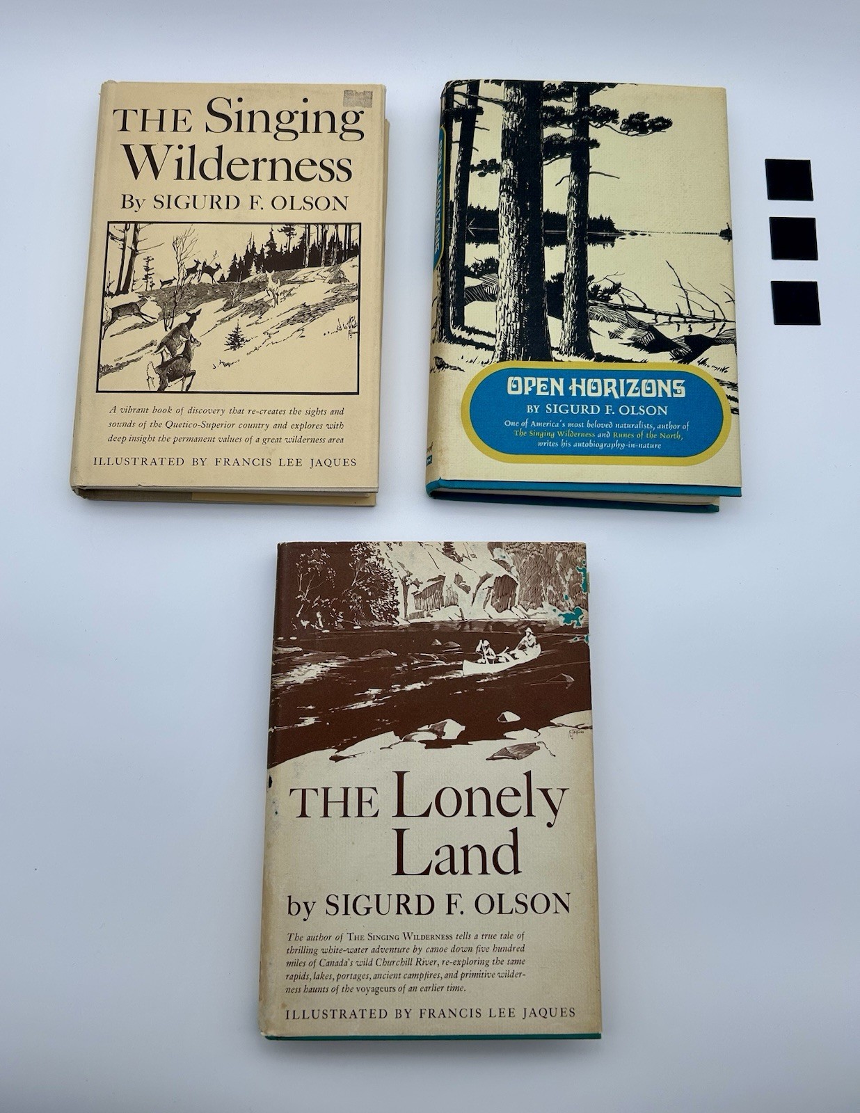 Lot of 3 Vintage Sigurd F. Olson Hardcover Books-Open Horizons-Lonely Land…