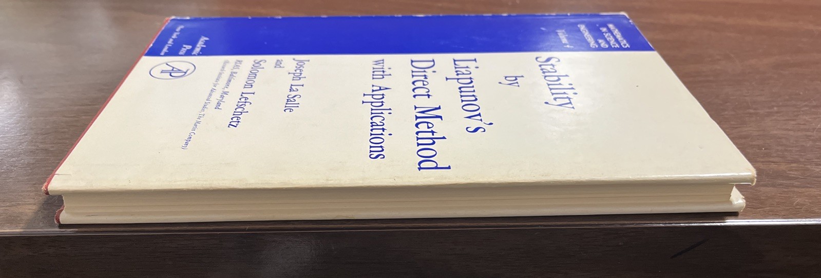 Stability by Liapunov’s Direct Method 1961 1st HC – Vol 4 Rare – Good Condition!