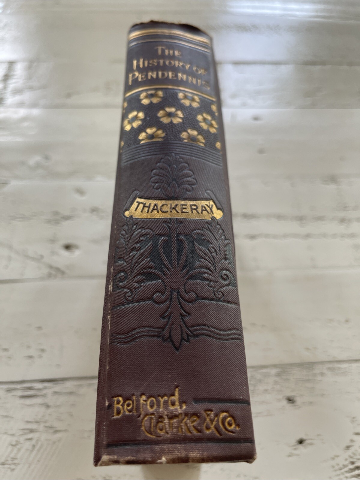 Thackeray’s Works : Pendennis | Belford Clarke Vintage HC, 1880s Binding Loose