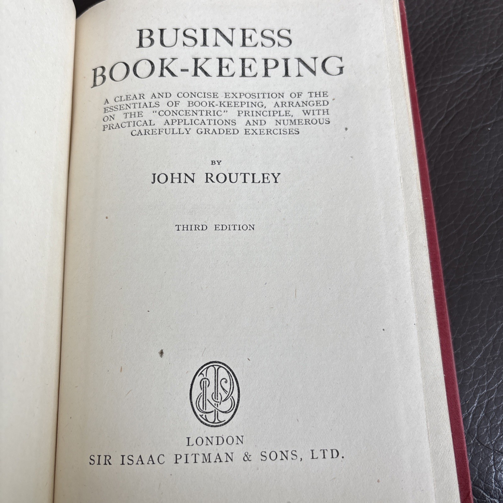 Pitman’s Business Book-keeping Third Edition Routley c.1940’s
