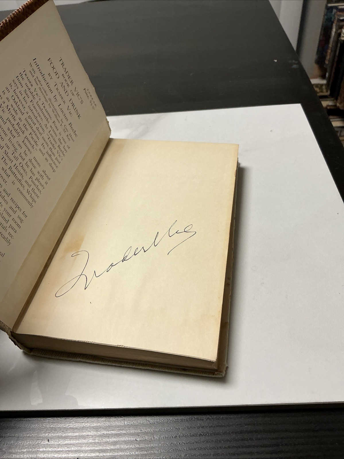 RARE *SIGNED* 1946 HCDJ – TRADER VIC’S BOOK OF FOOD AND DRINK