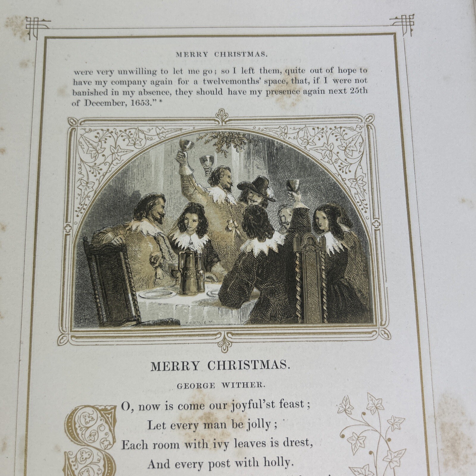 Antique Christmas with the Poets A Collection of Songs Pages Journaling 1855