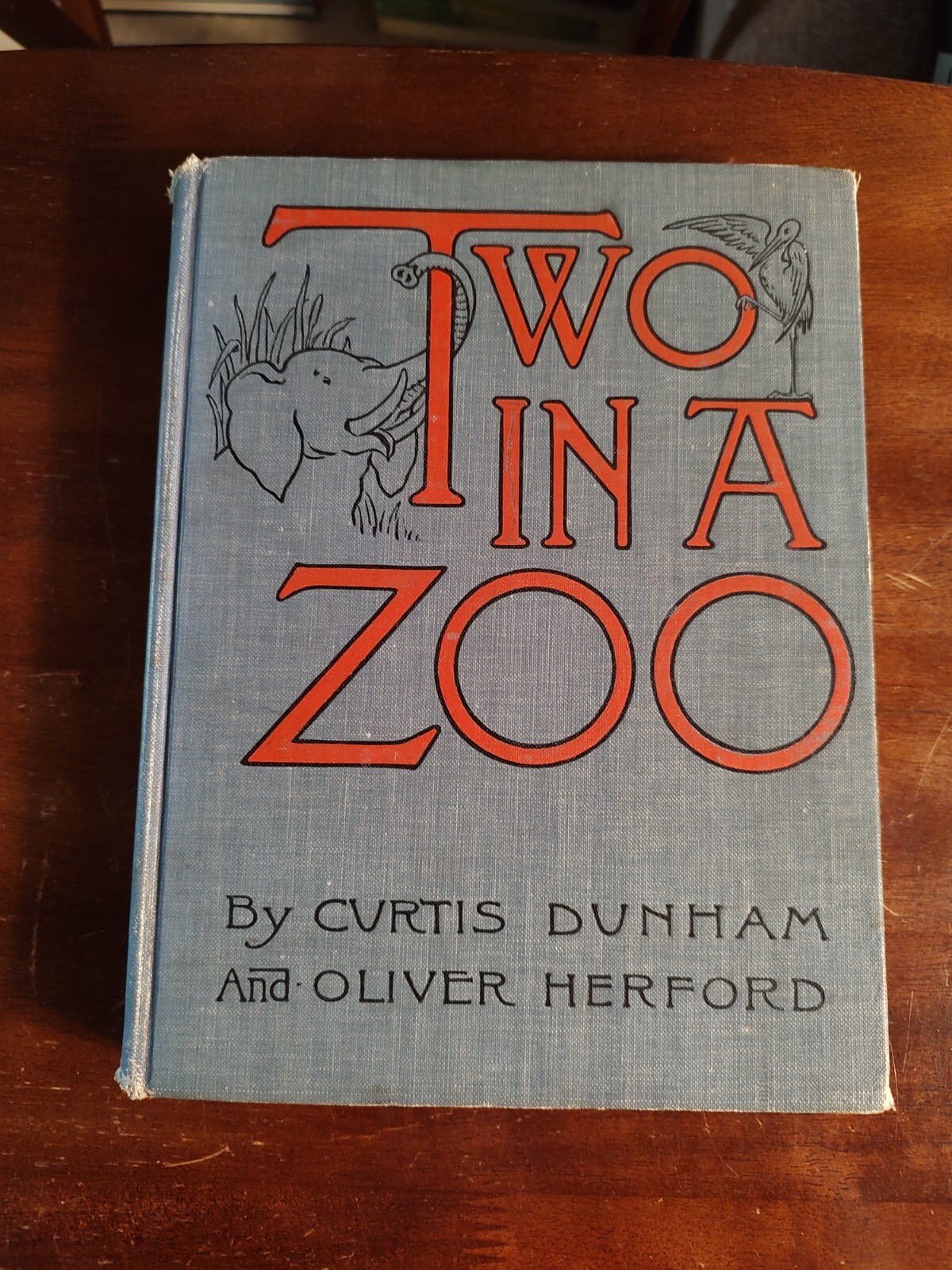 Two in a Zoo, 1904 Bobbs-Merrill, Illustr. & Plates Bound with Heavy String!