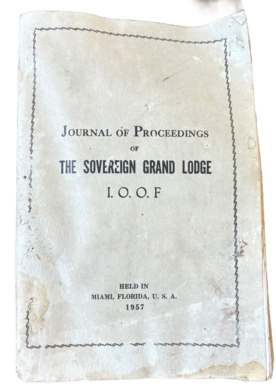 Journal Of Proceedings Of The Grand Lodge Florida I.O.O.F. 1957 Miami Florida