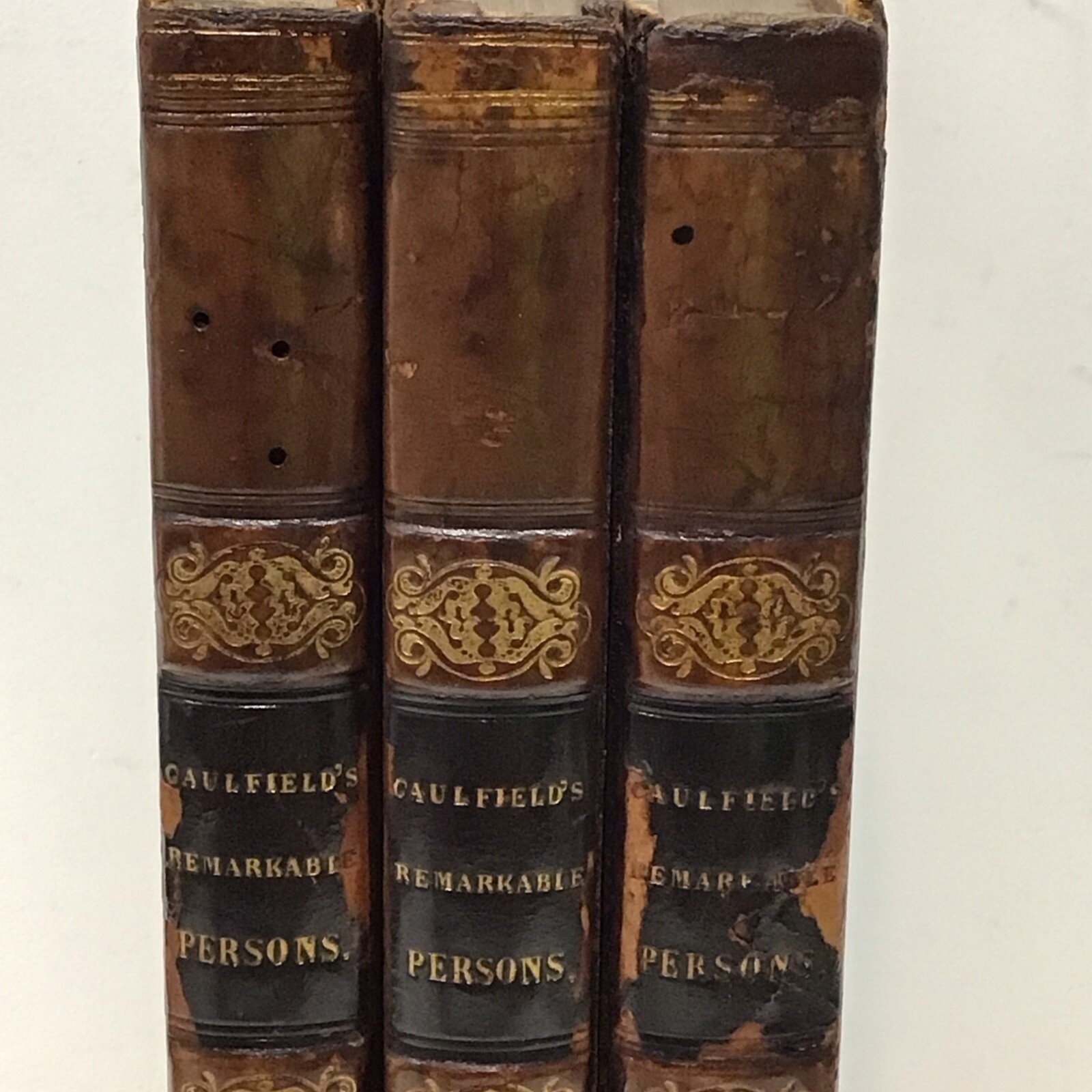 1813 Leather 3 Vol. Portraits, Memoirs, and Characters, Of Remarkable Persons