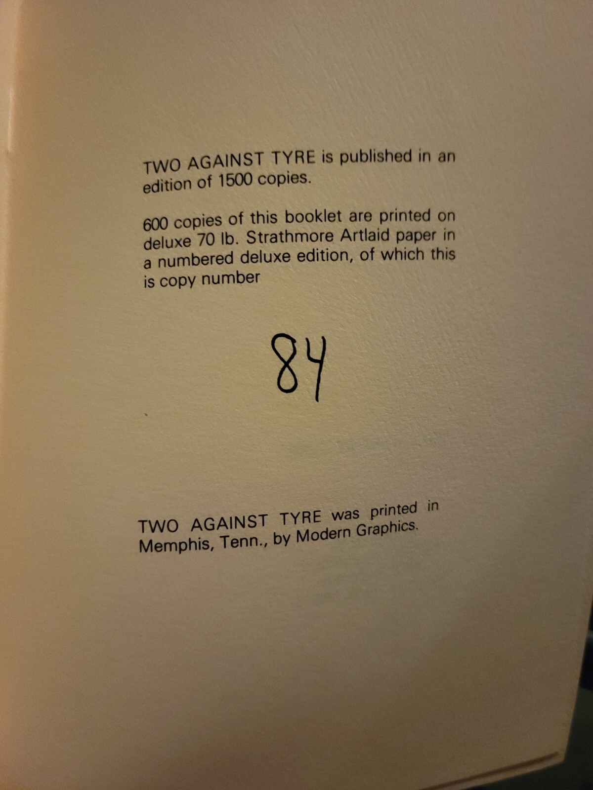 Two Against Tyre by Robert E. Howard – Illustrared First Limited Edition #84