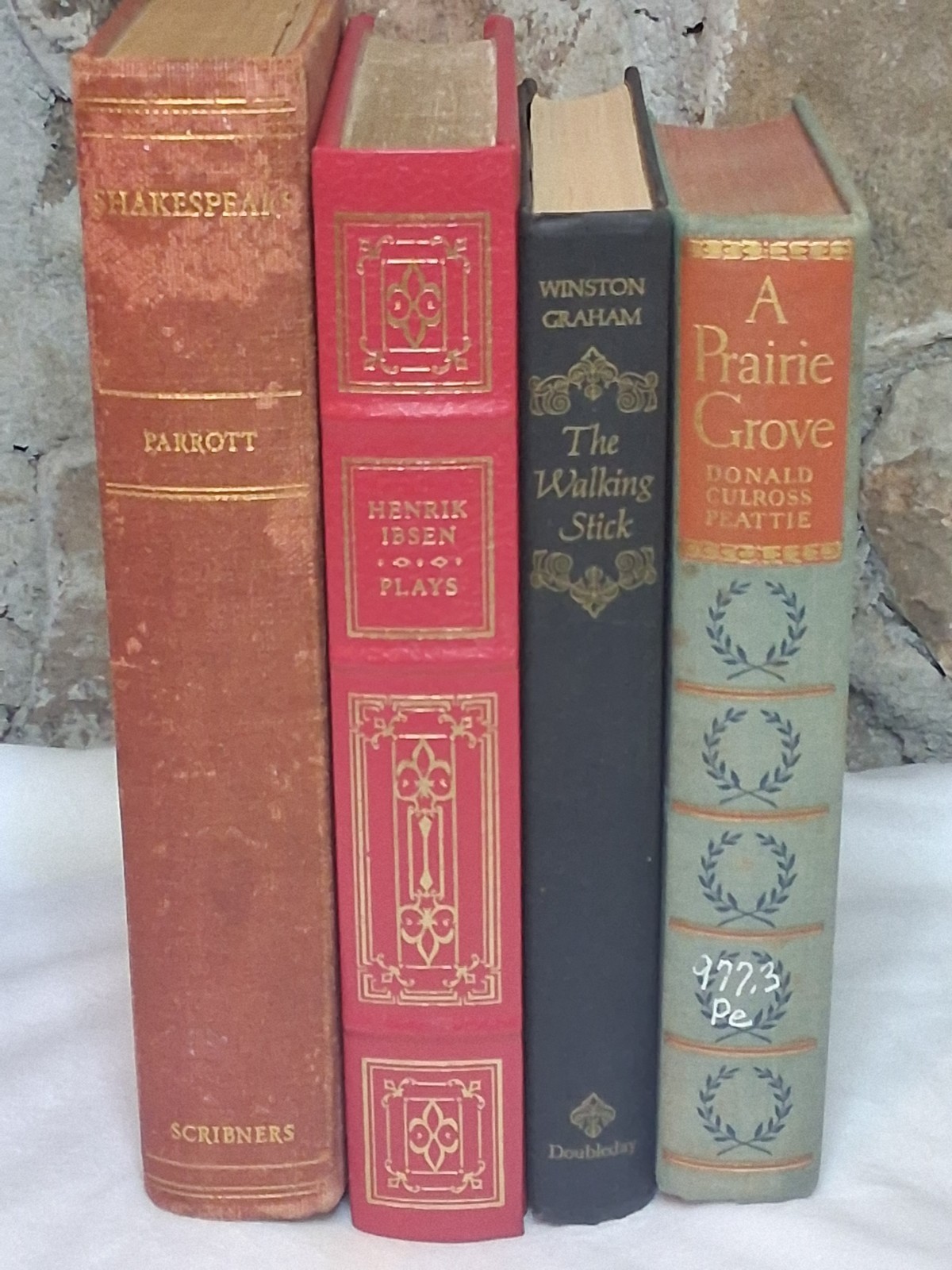 LOT of 4 Vintage Library Books Classics Fine Leather Binding Hard Cover