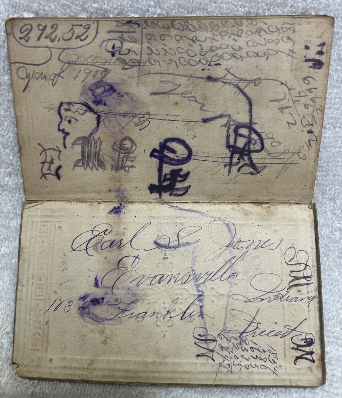 Excelsior Diary 1884 Pocket-size Notebook Owned By Earl S. Jones Evansville IN