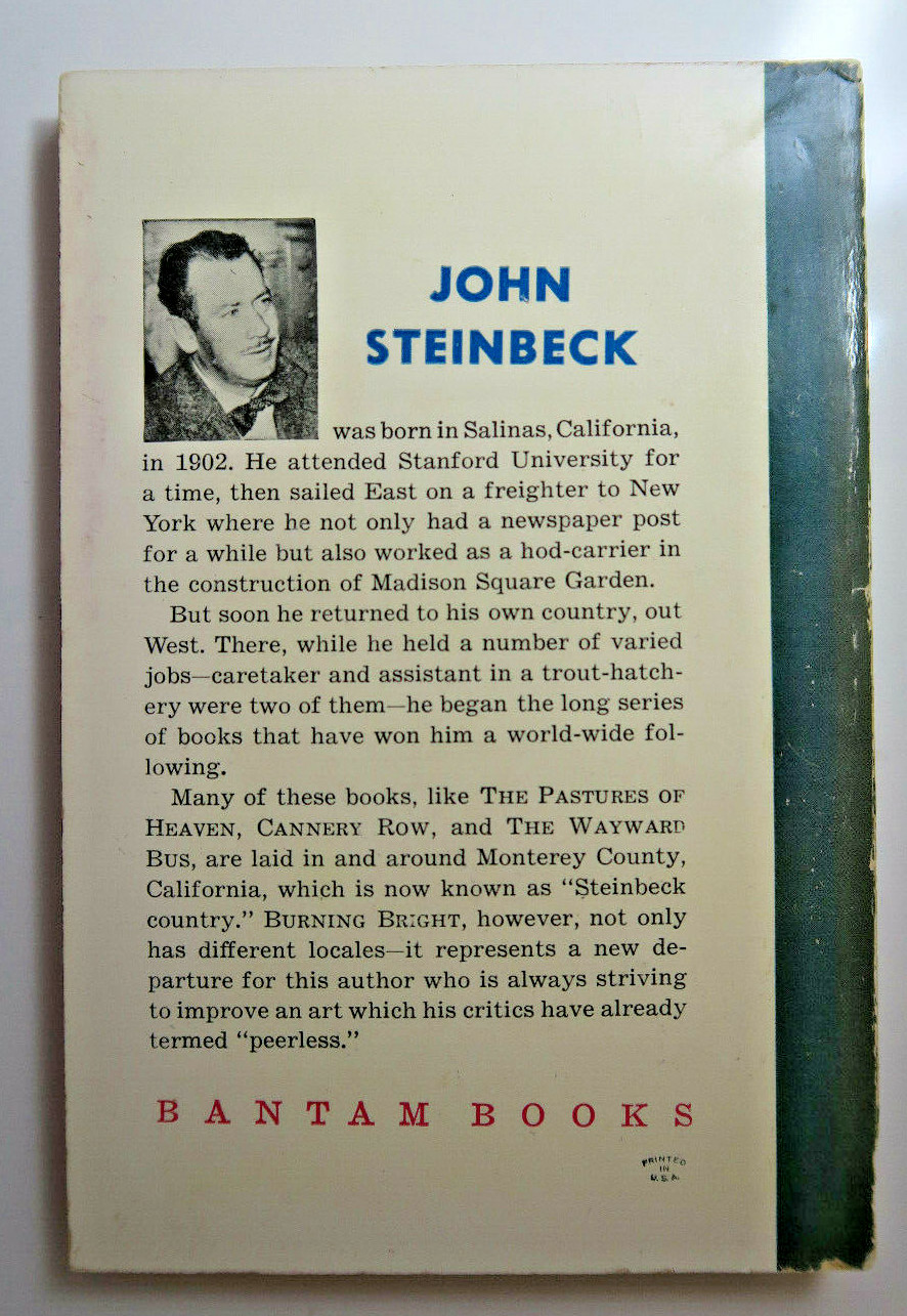 Burning Bright By John Steinbeck – Vintage Paperback First Printing 1951