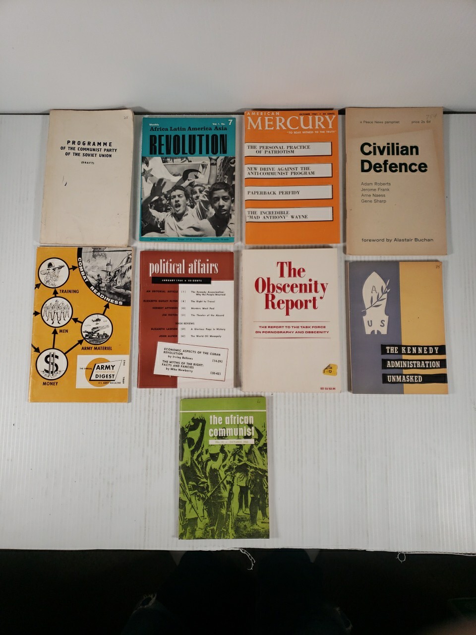 United States Politics, Obscenity, Kennedy, Communism, Africa (9 Books) 1960’s