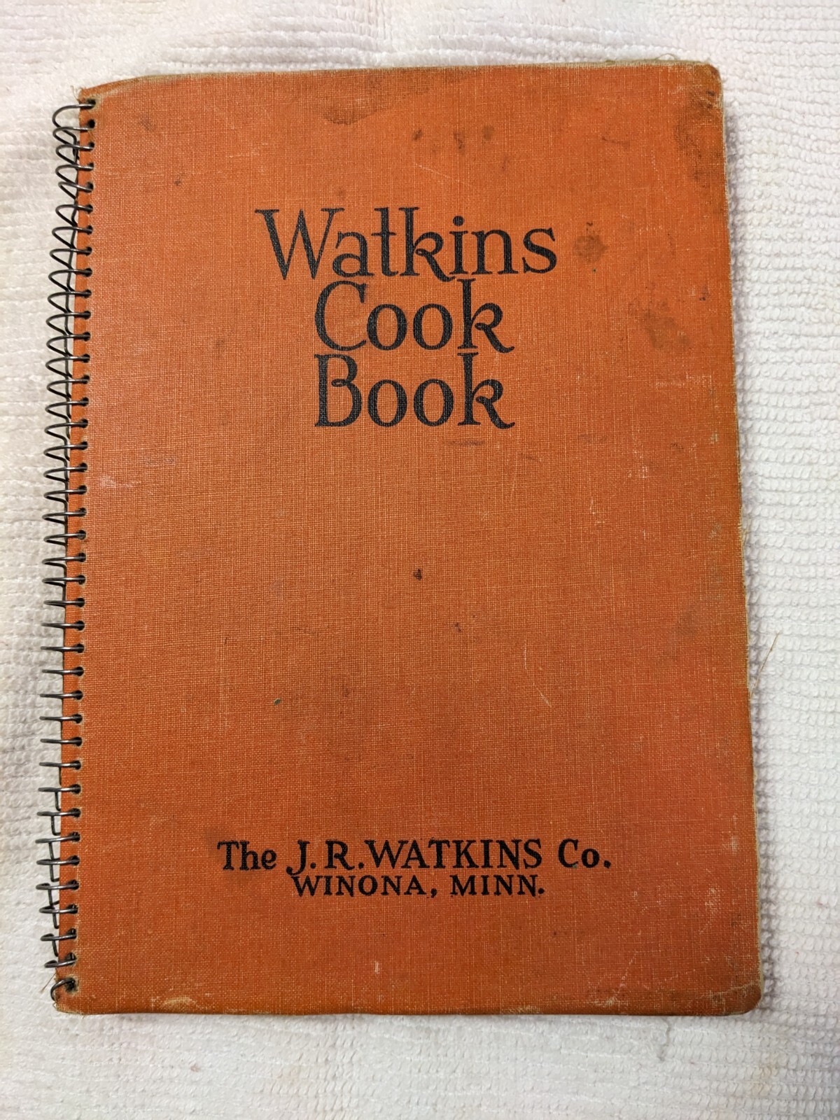 Vintage 1936 Watkins Cook Book, J.R. Watkins Co. Winona, Minn, Spiral Binding