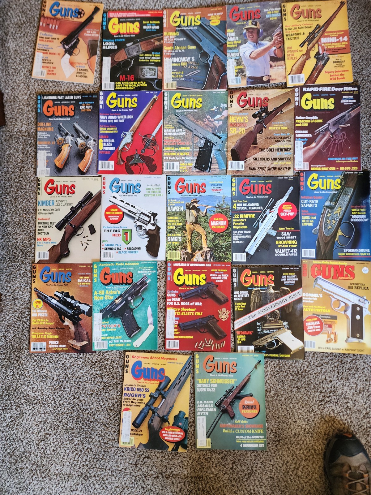 Vintage GUNS Magazine Lot Of 22 All 1980’s AS PICTURED LOOK