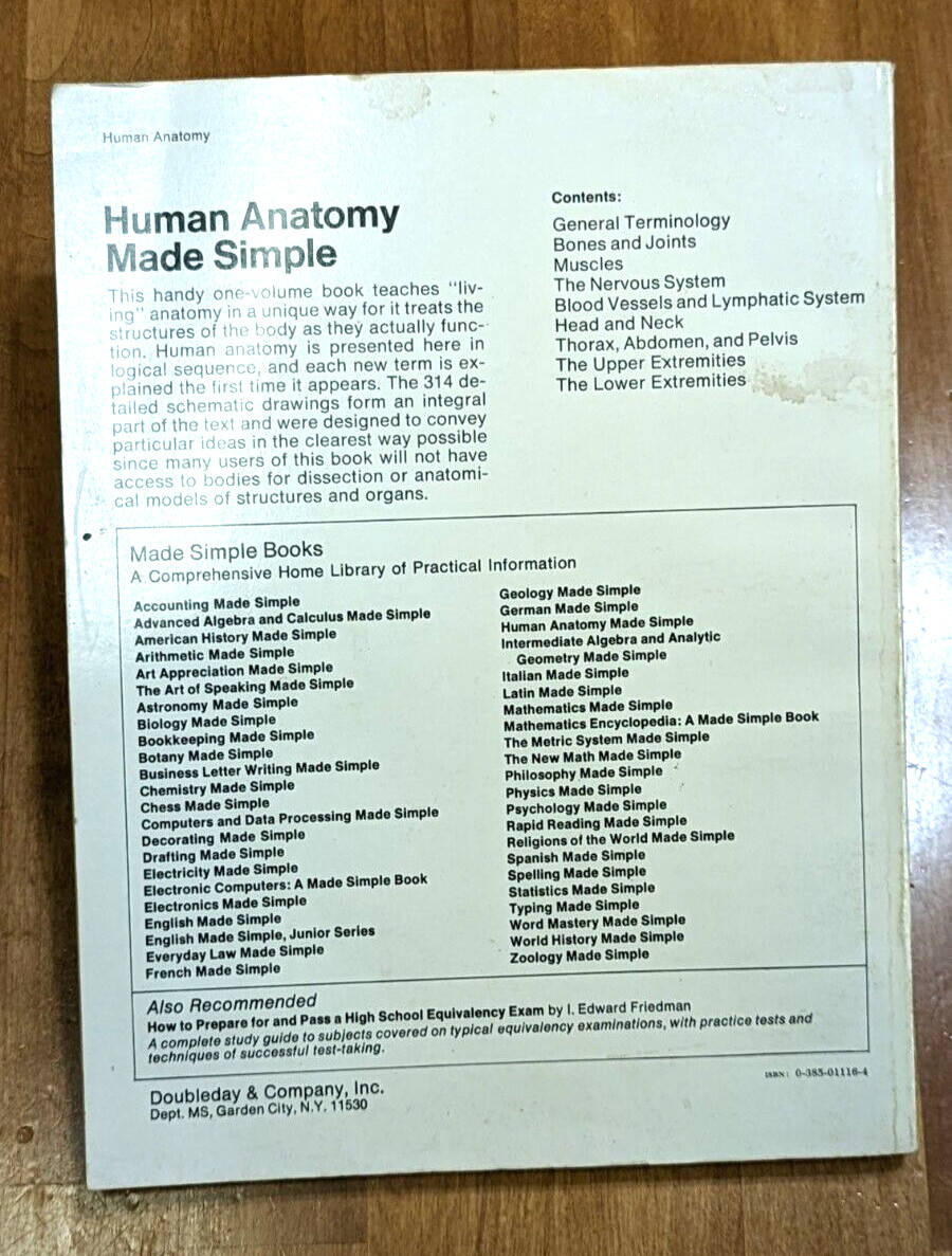 Human Anatomy Made Simple, Irwin MacKay Murray 1969 Softcover Illustrated