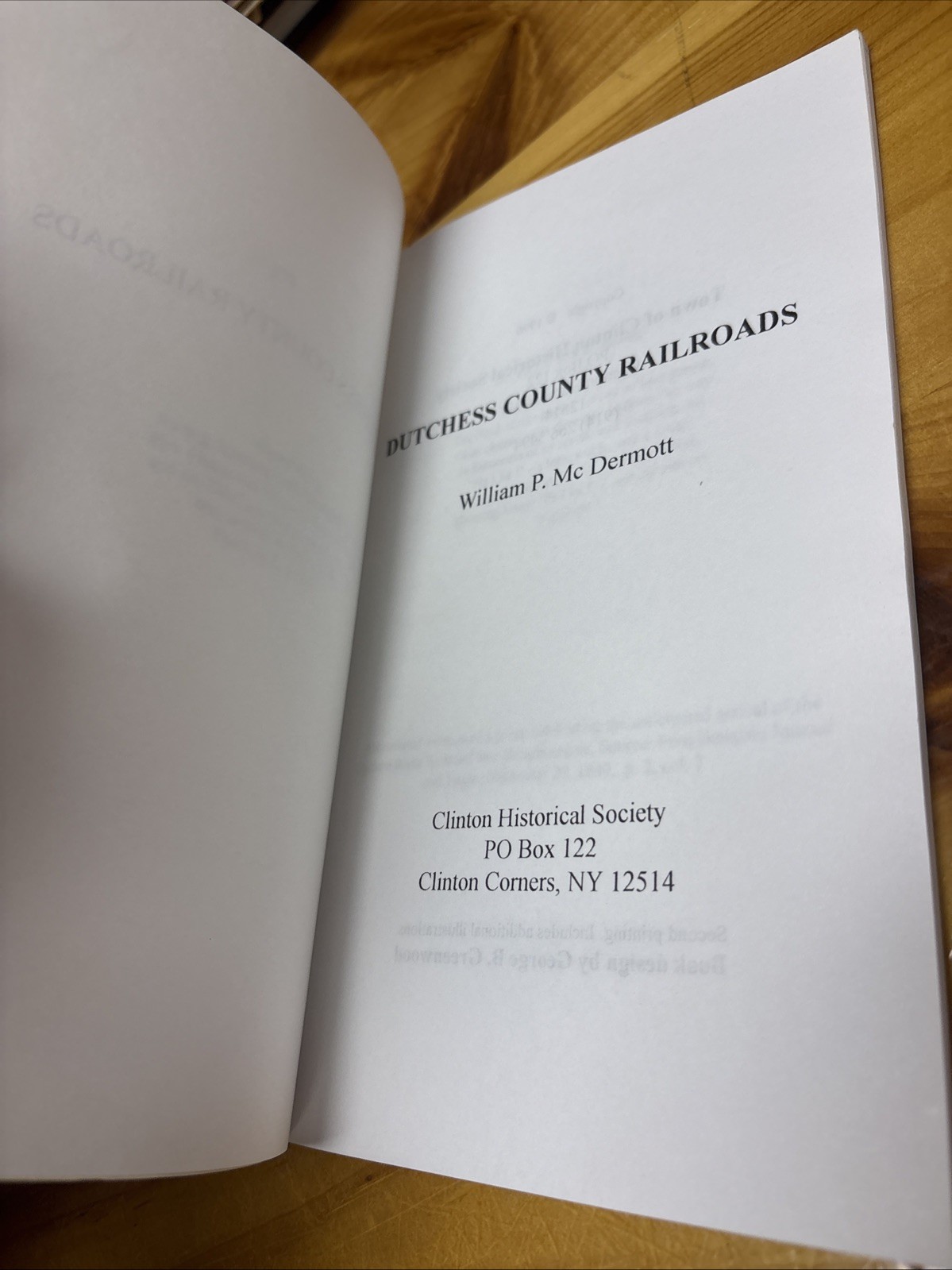 Dutchess County Railroads: William McDermott 1996 Clinton Historical Society