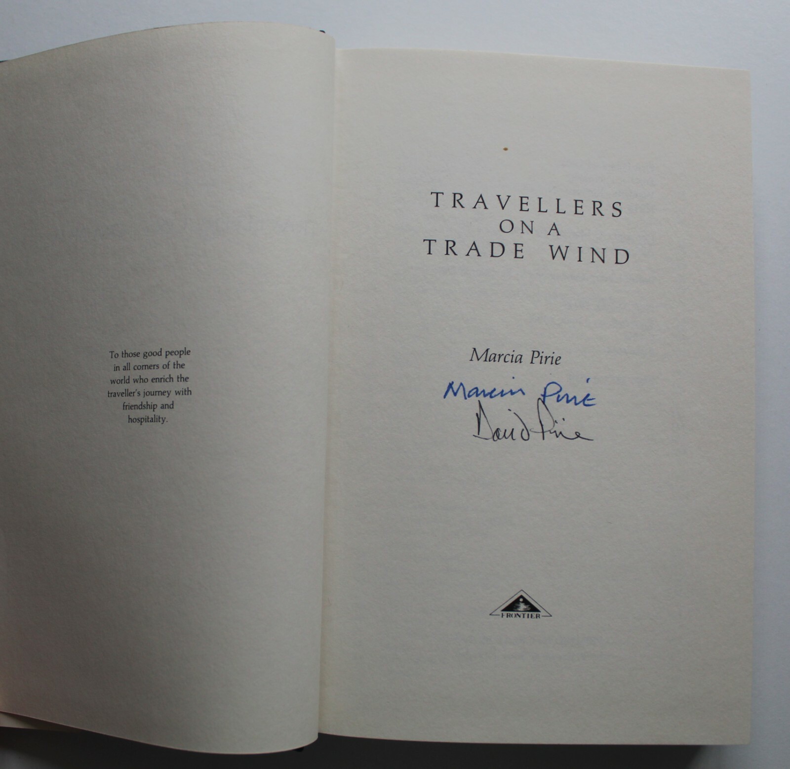 Signed First Edition Travellers on a Trade Wind Marcia Pirie 1992 Sailing Advent