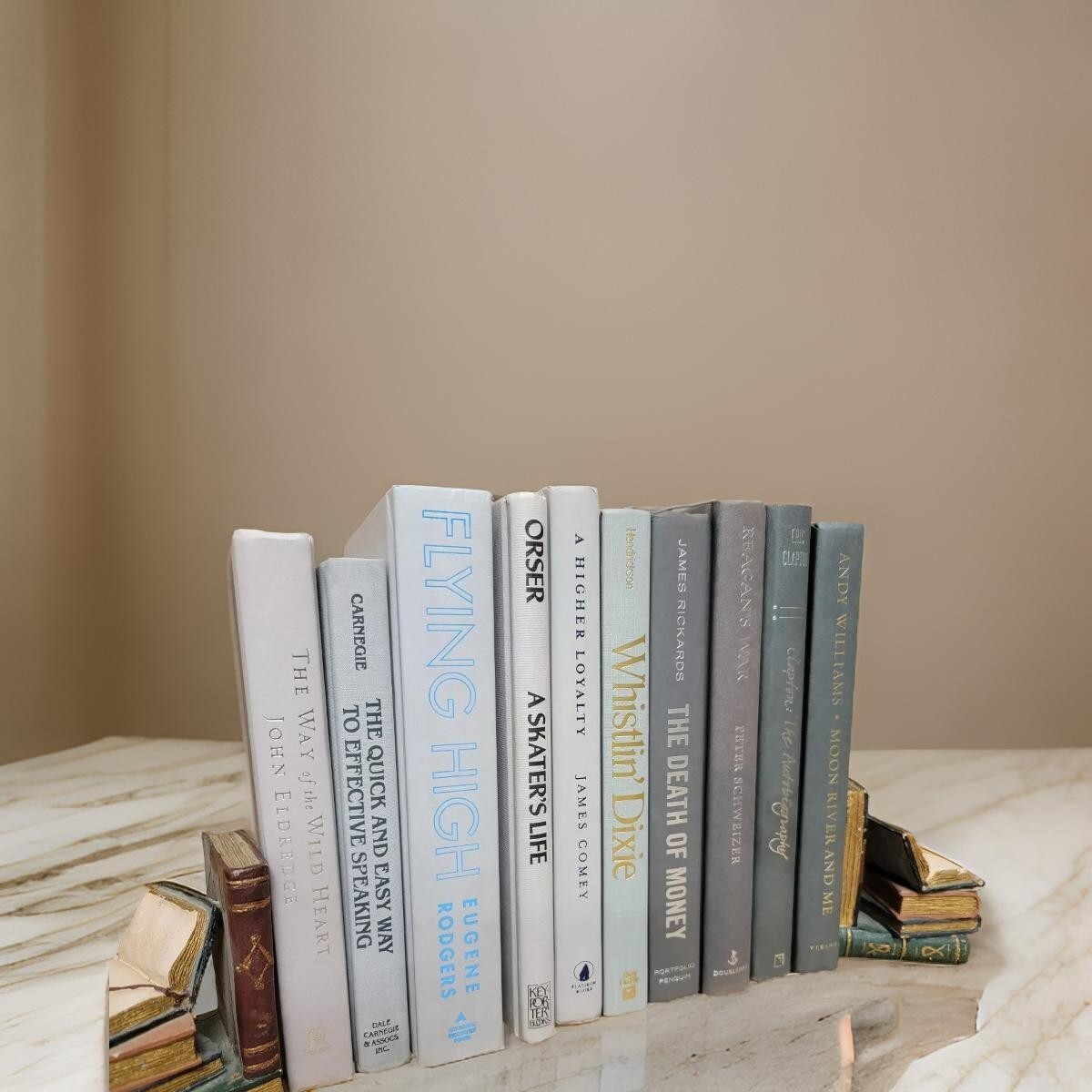 Lot of 6 Hardcover GREY Shades Mix Silver Books for Staging Prop Decor Modern