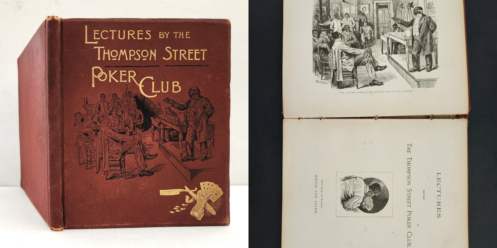 1889 antique LECTURES BEFORE the THOMPSON STREET POKER CLUB african american HB