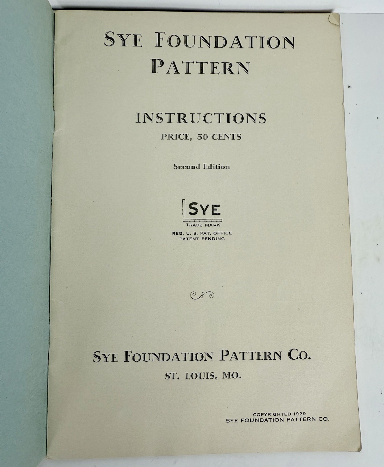 1929 Sye Foundation Pattern Instructions Booklet – Sewing Dressmaking Vintage