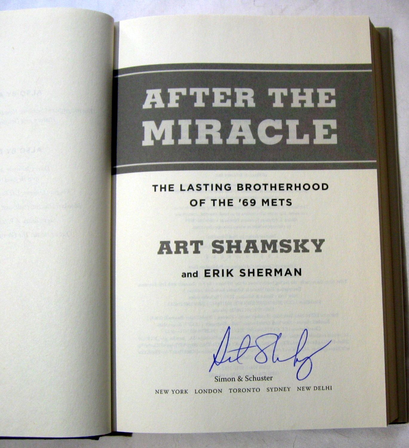 After the Miracle signed autographed by Art Shamsky The 1969 New York Mets