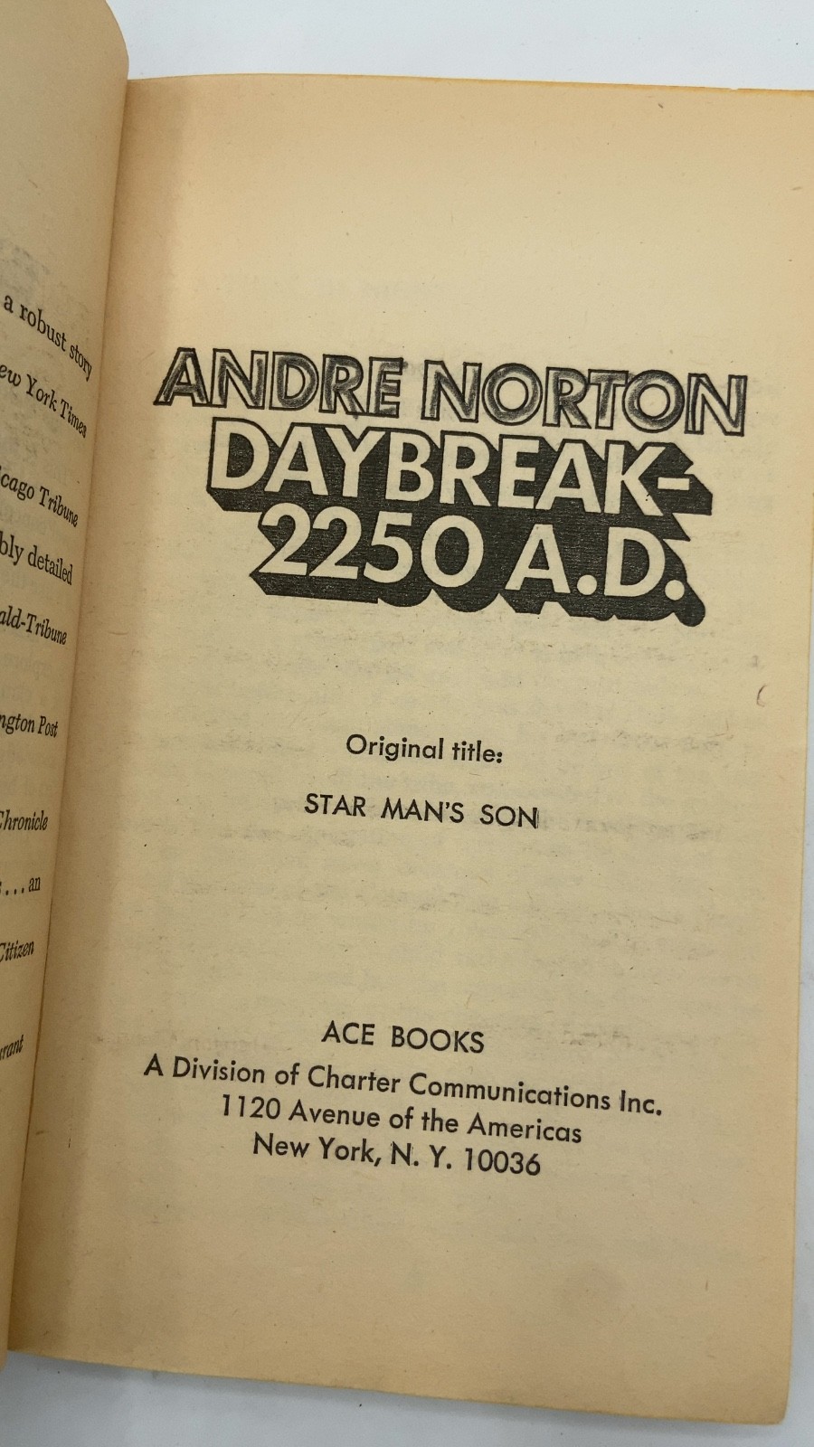 Daybreak-2250 A.D. Andre Norton Hardcover 1952