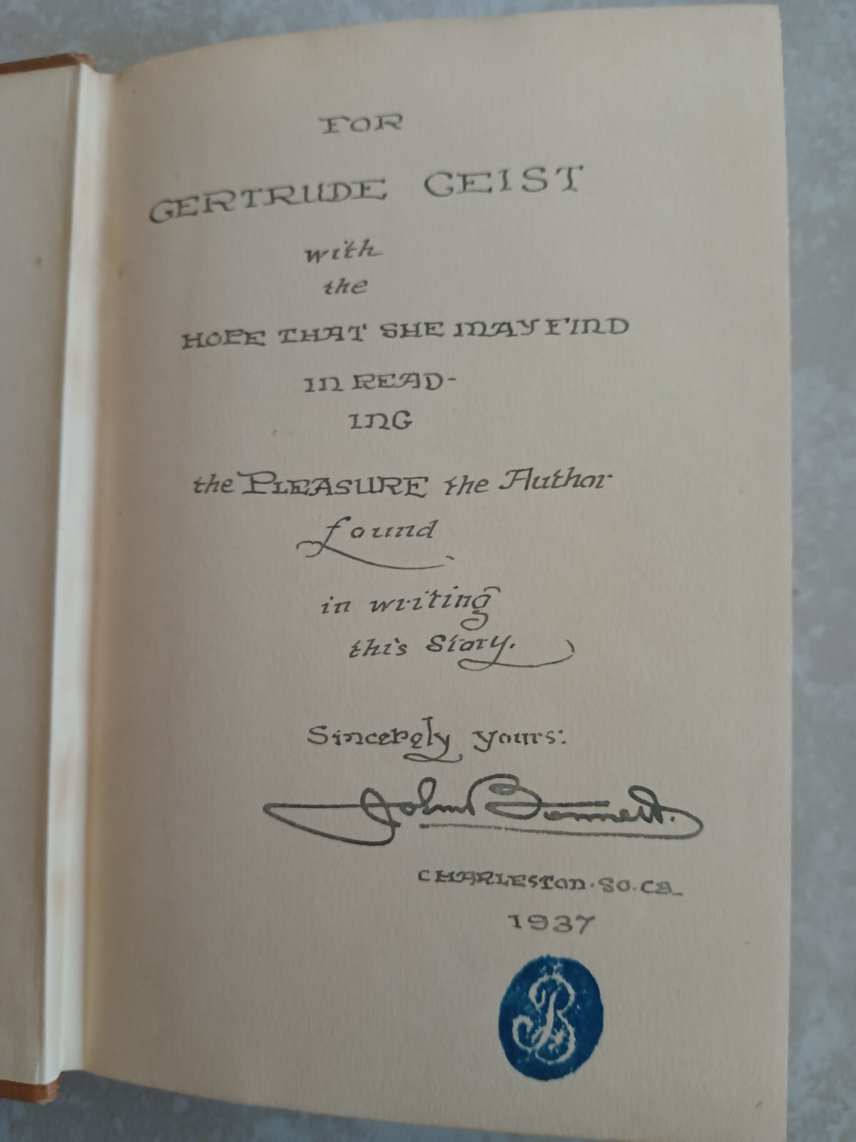 MASTER SKYLARK by John Bennett Signed & Remarked – 1936 RARE!