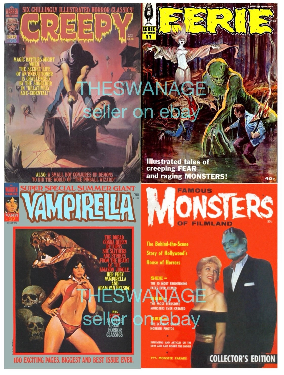 CREEPY, EERIE, VAMPIRELLA MAGAZINES FULL RUNS (400+ issues!) + EXTRAS on USB