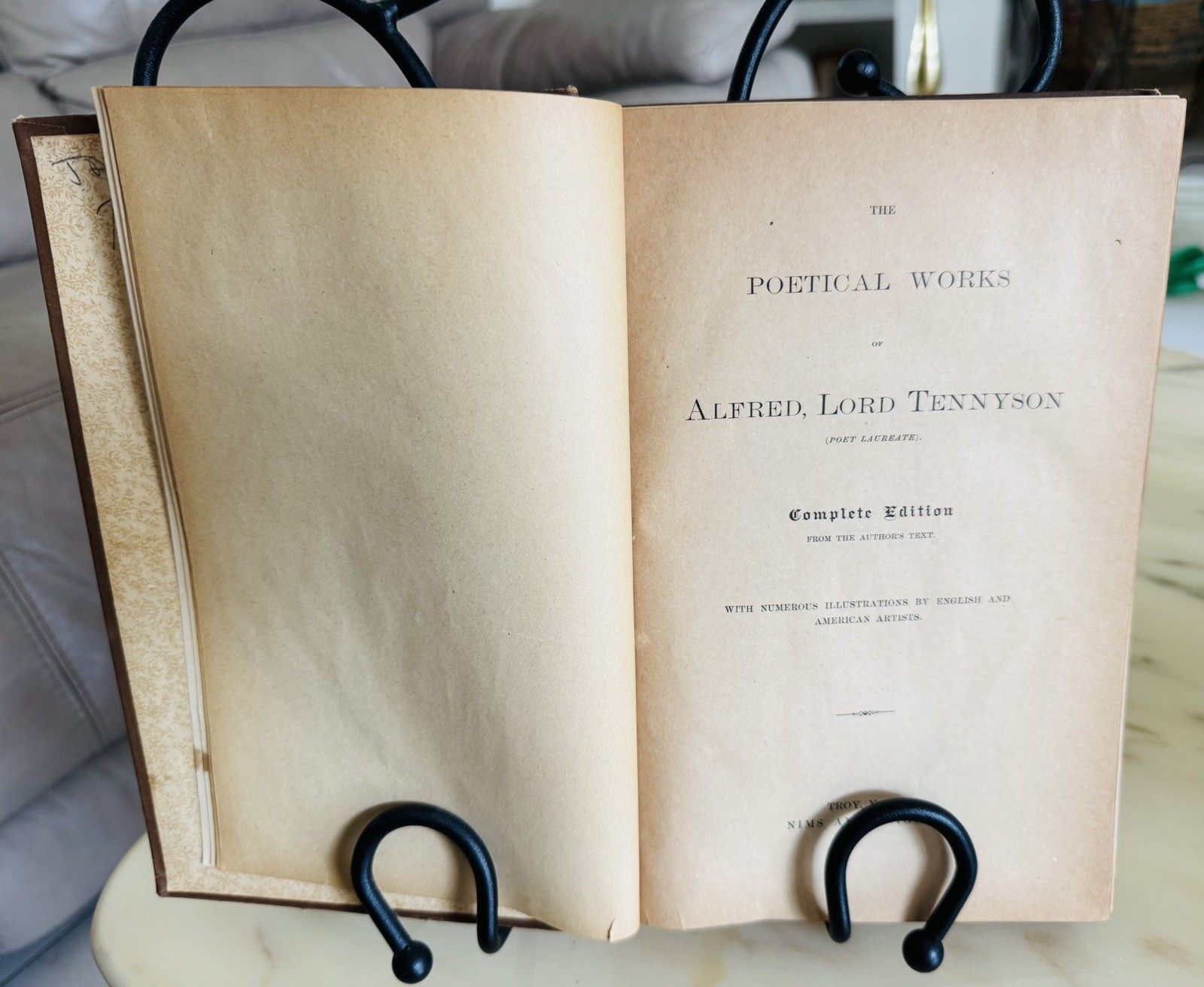 ANTIQUE THE POETICAL WORKS OF ALFRED, LORD TENNYSON POET LAUREATE 1885 FREESHIP