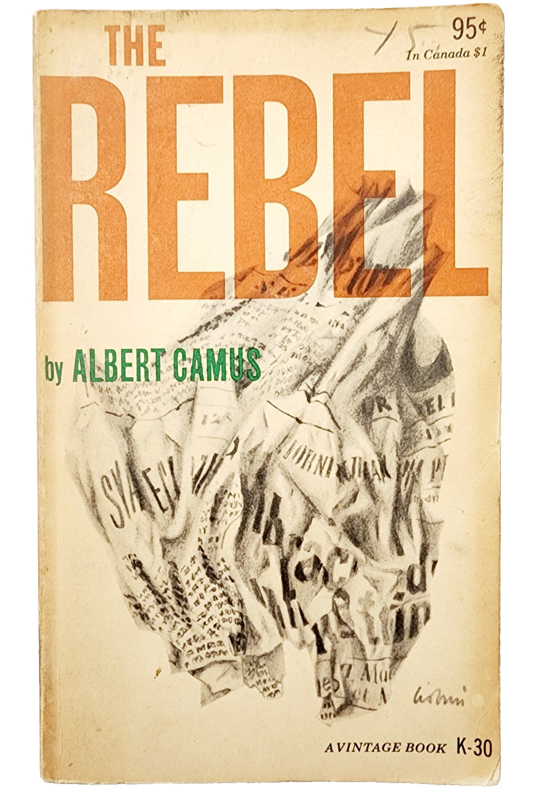 1956 The Rebel Albert Camus 1st Vintage Edition Existentialism Philosophy PB E82