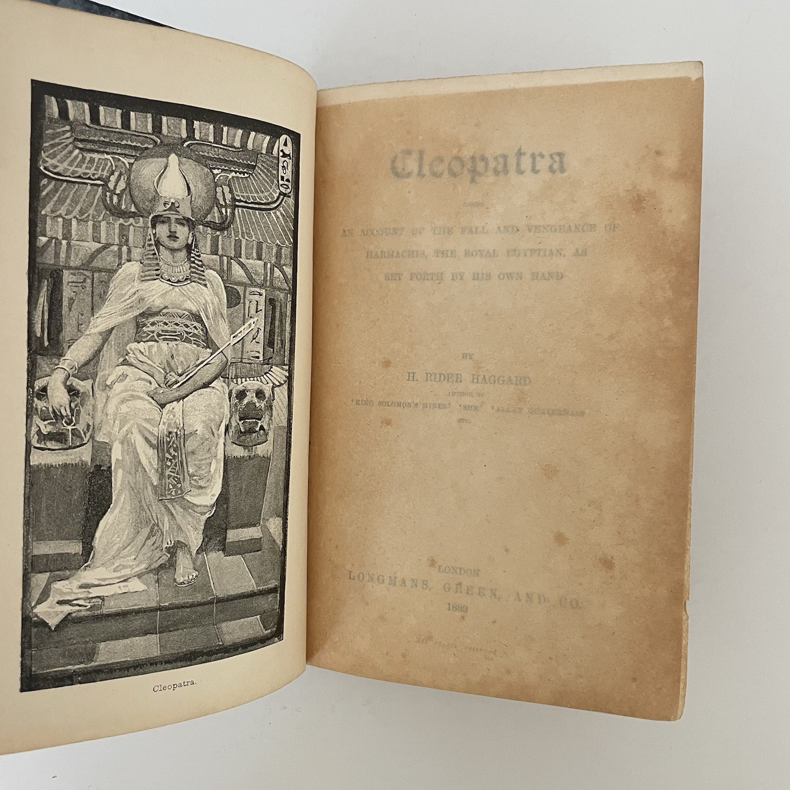 CLEOPATRA by H. Rider Haggard 1889 UK 1st Ed Hardcover Longmans Green & Co.