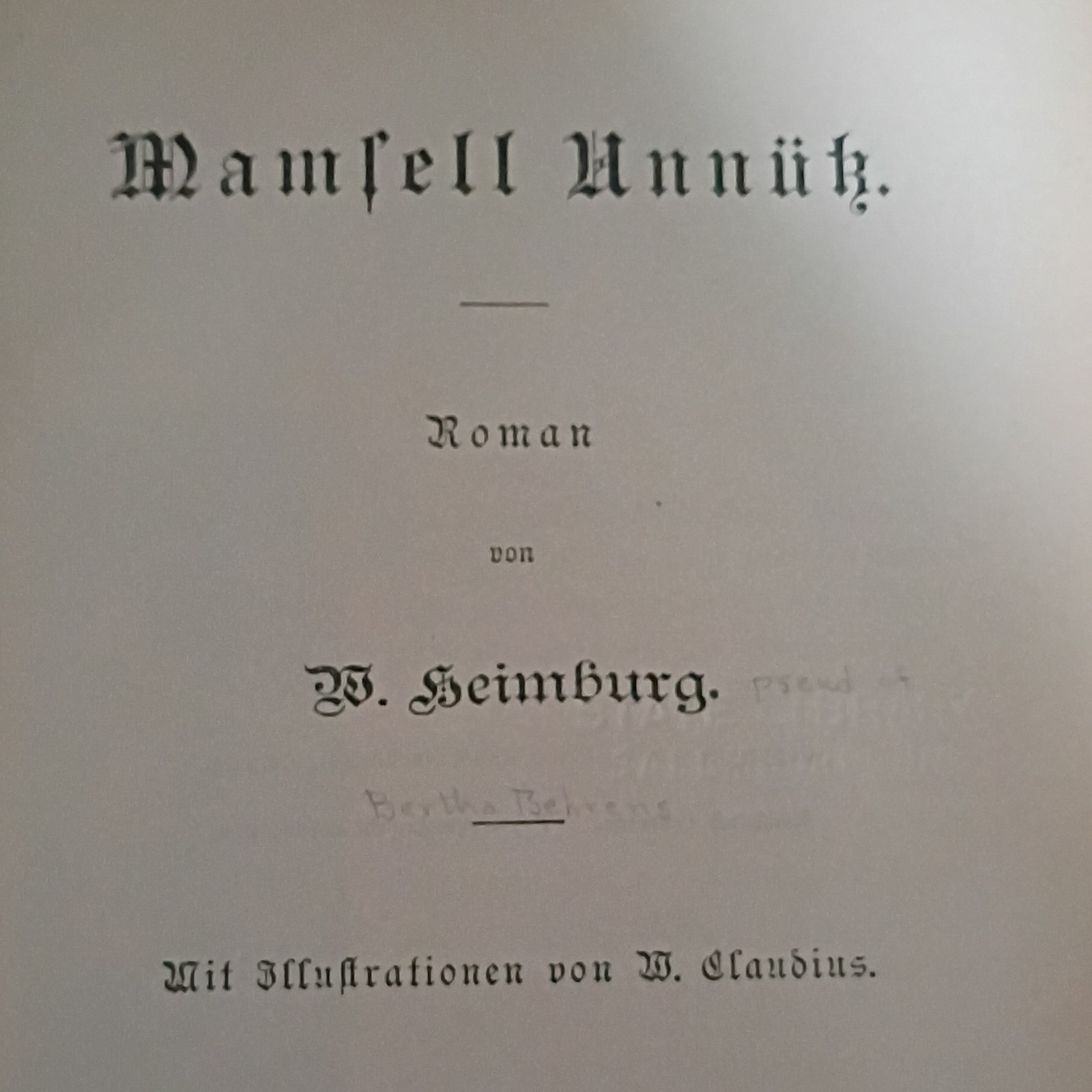 W. Heimburg Mamzell Annin 1892 Illustrated Hardcover Ernst Keil Leipzig German