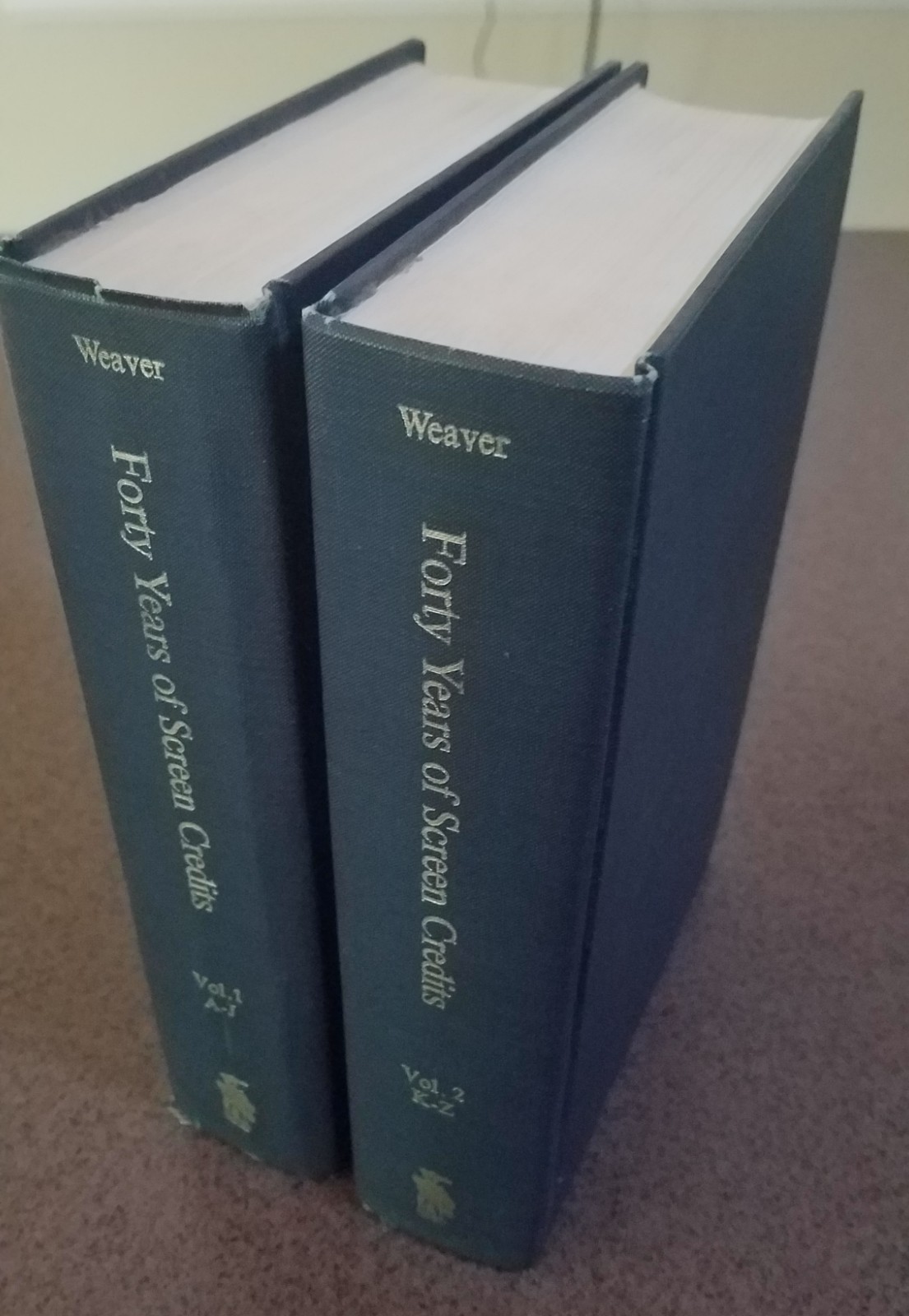 FORTY YEARS OF SCREEN CREDITS 1929-1969 RARE 2-Volume Set HC 1970 John Weaver VG