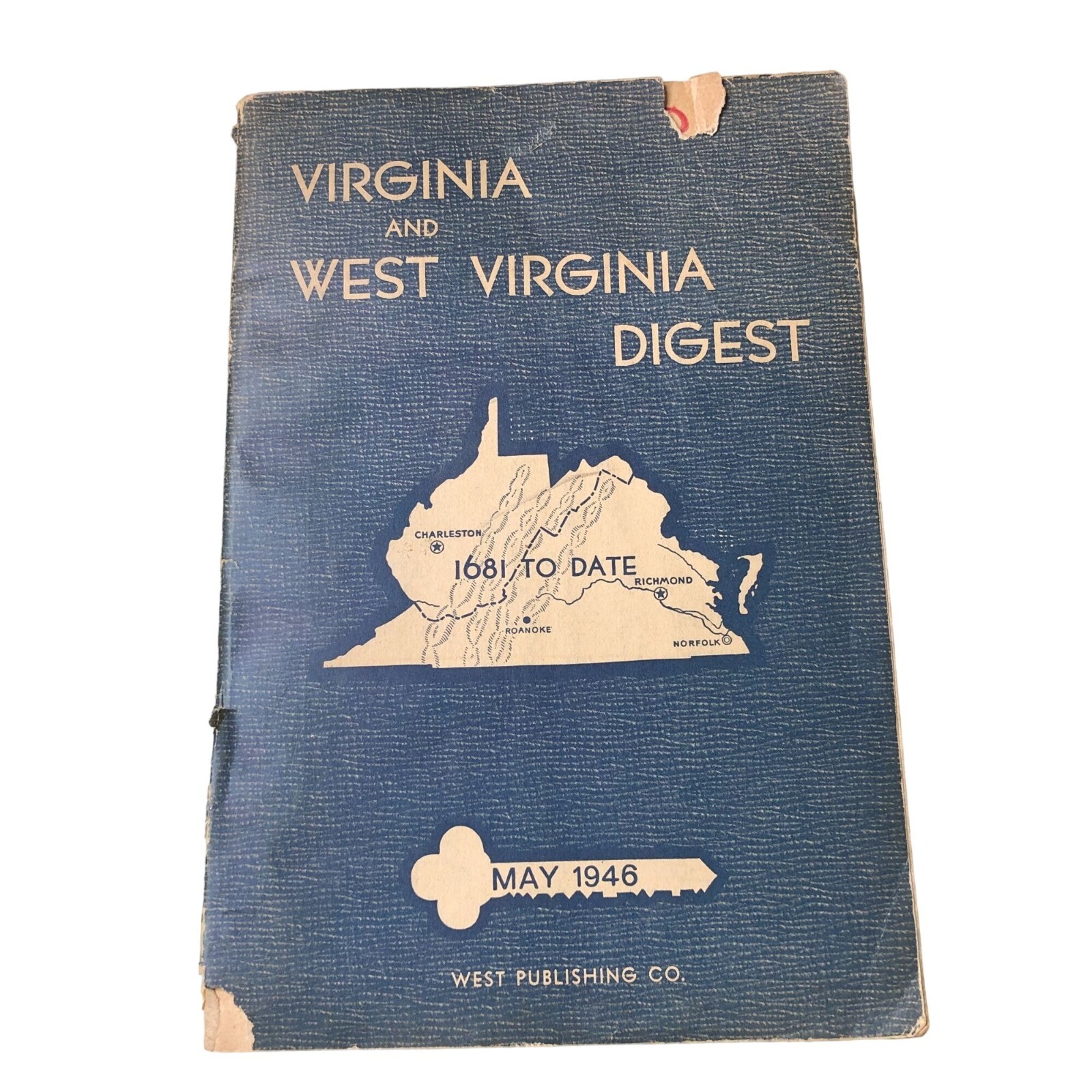 Virginia and West Virginia Digest May 1946 West Publishing Co County Resource Hi