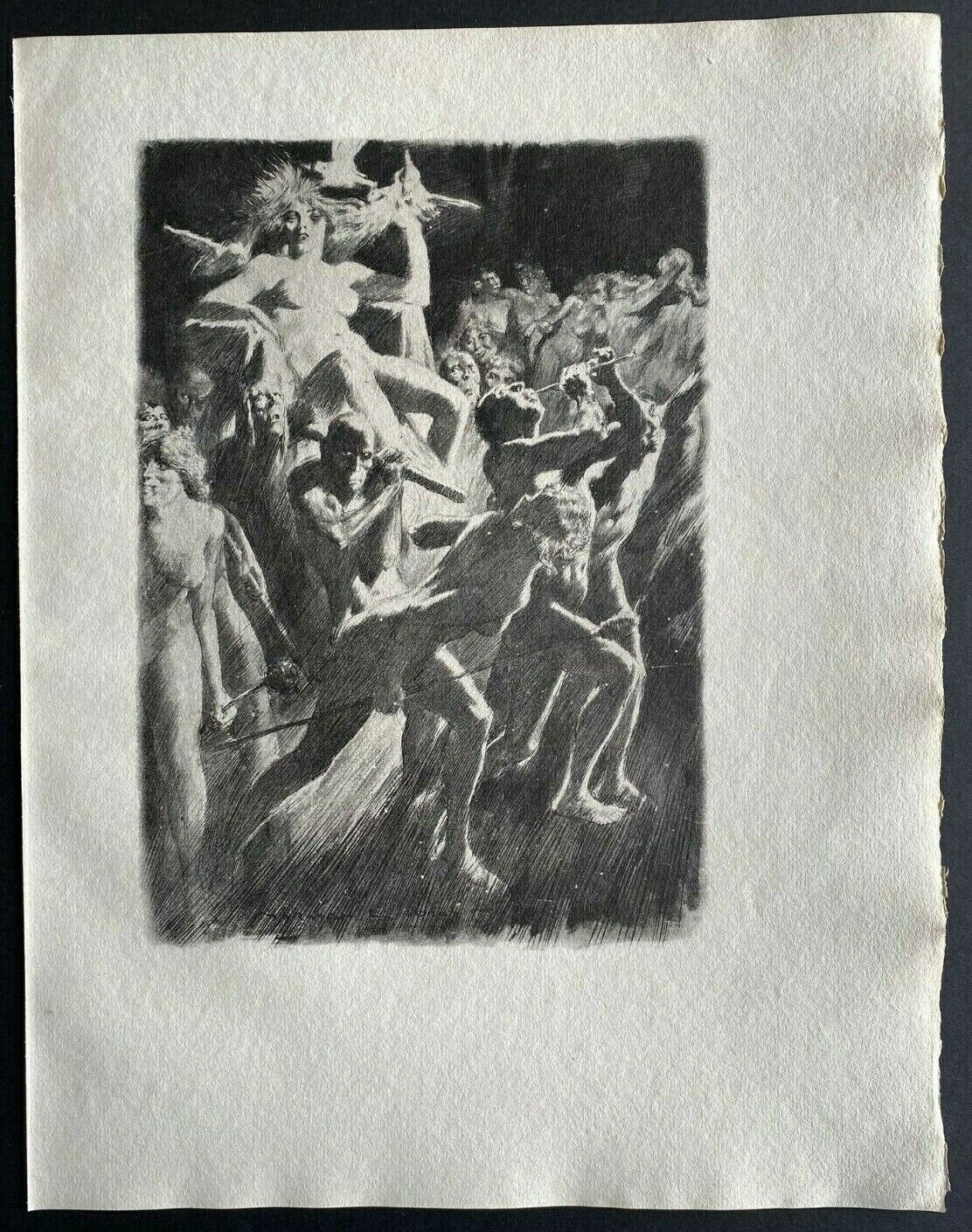 1928 NORMAN LINDSAY, OLD SATYR, ORIGINAL COLLOTYPE 1/550 FREE EXPRESS AUST
