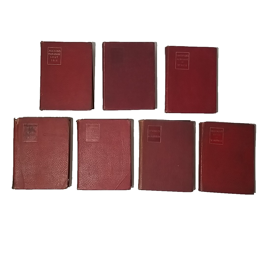 Lot of 7 Macmillan’s Pocket Classics – Early 1900s Milton, Cooper, Shakespeare..