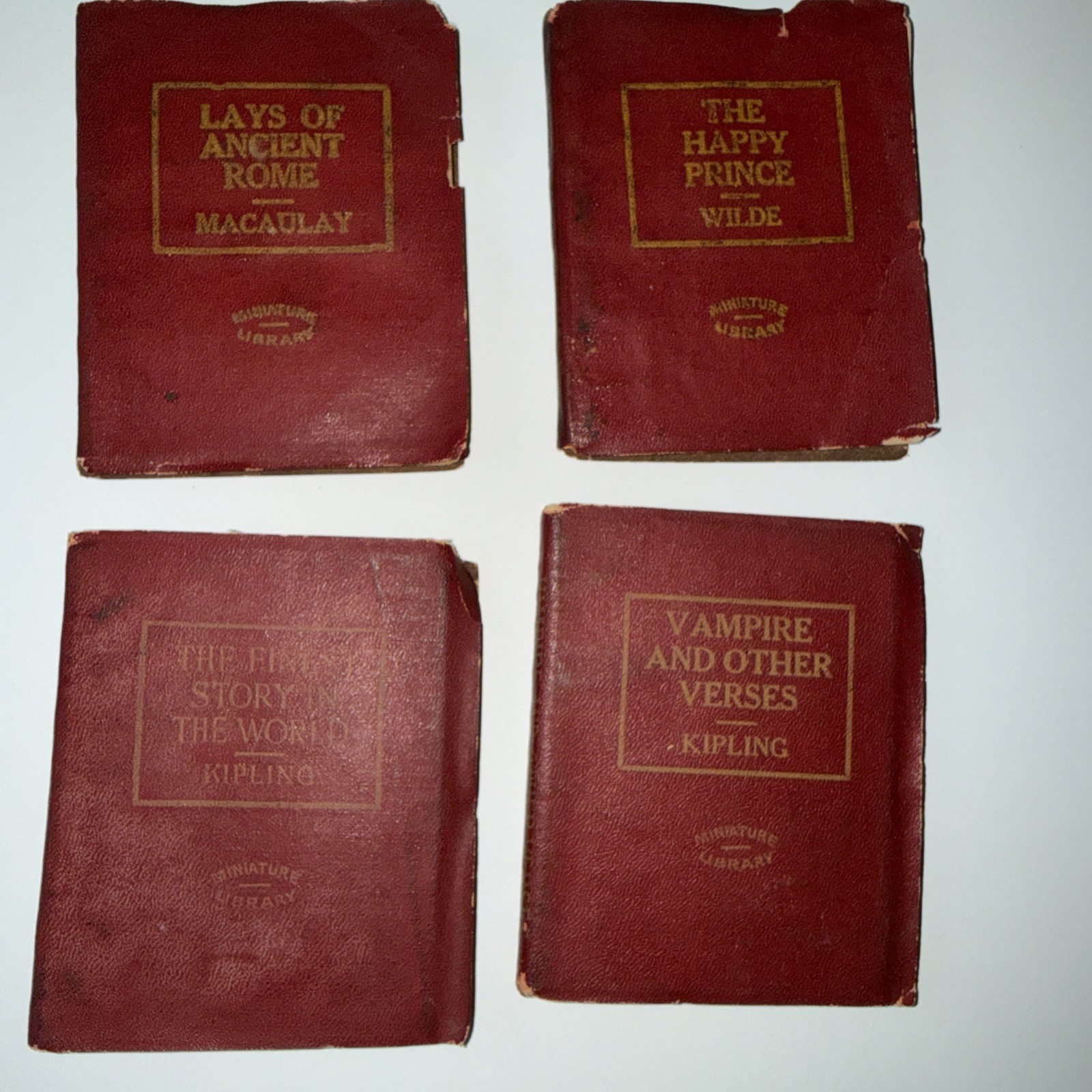 MINIATURE LIBRARY BOOKS Kipling VAMPIRE WILDE TENNYSON Antique Literature