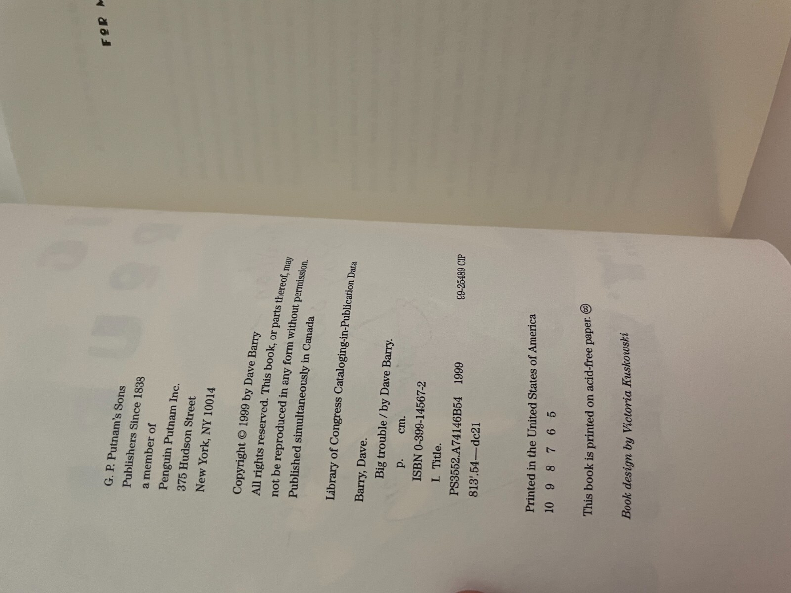 #signed Dave Barry: Big Trouble, signed 5th HB w DJ