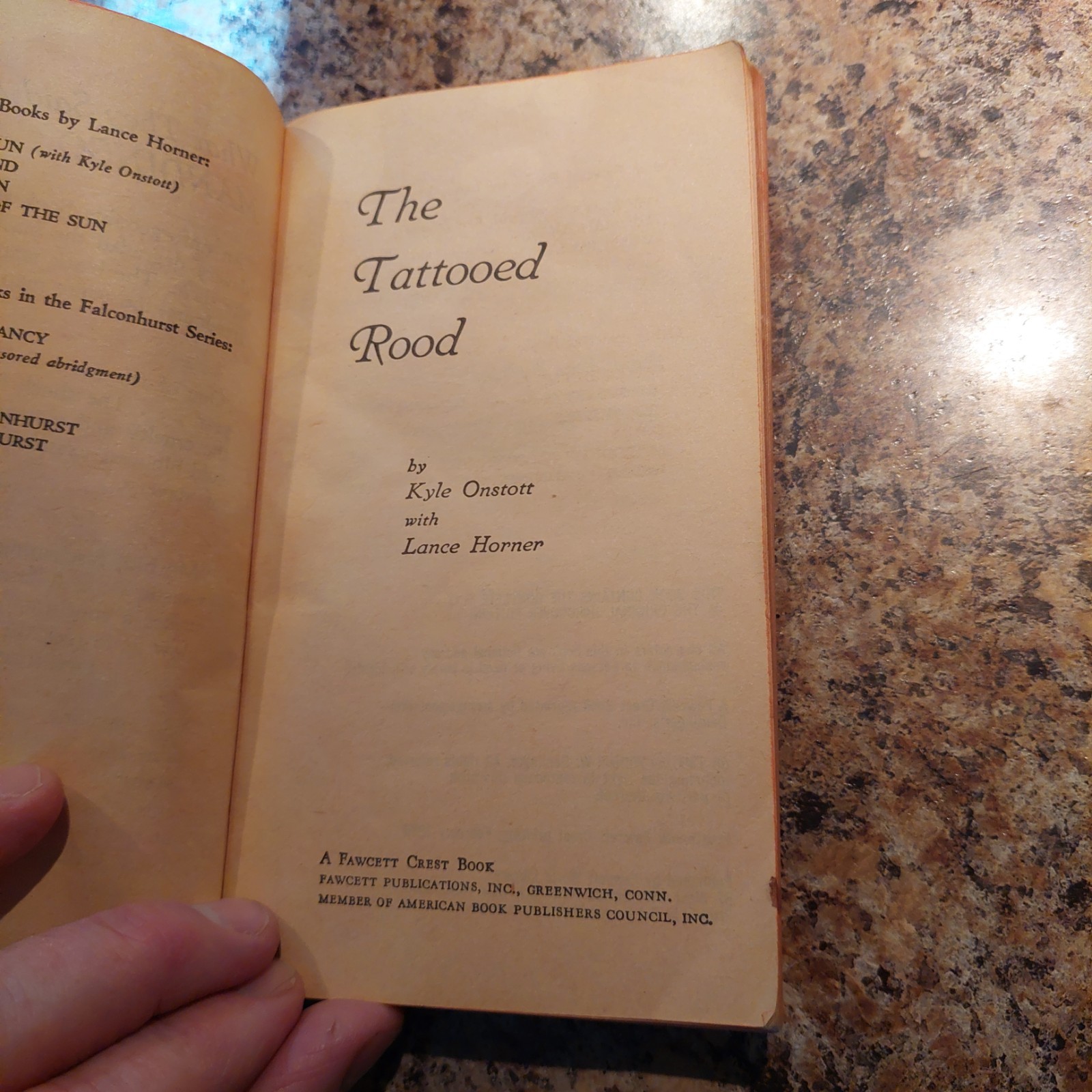 THE TATTOOED ROOD by Kyle Onstott & Lance Horner 1970 Crest Paperback