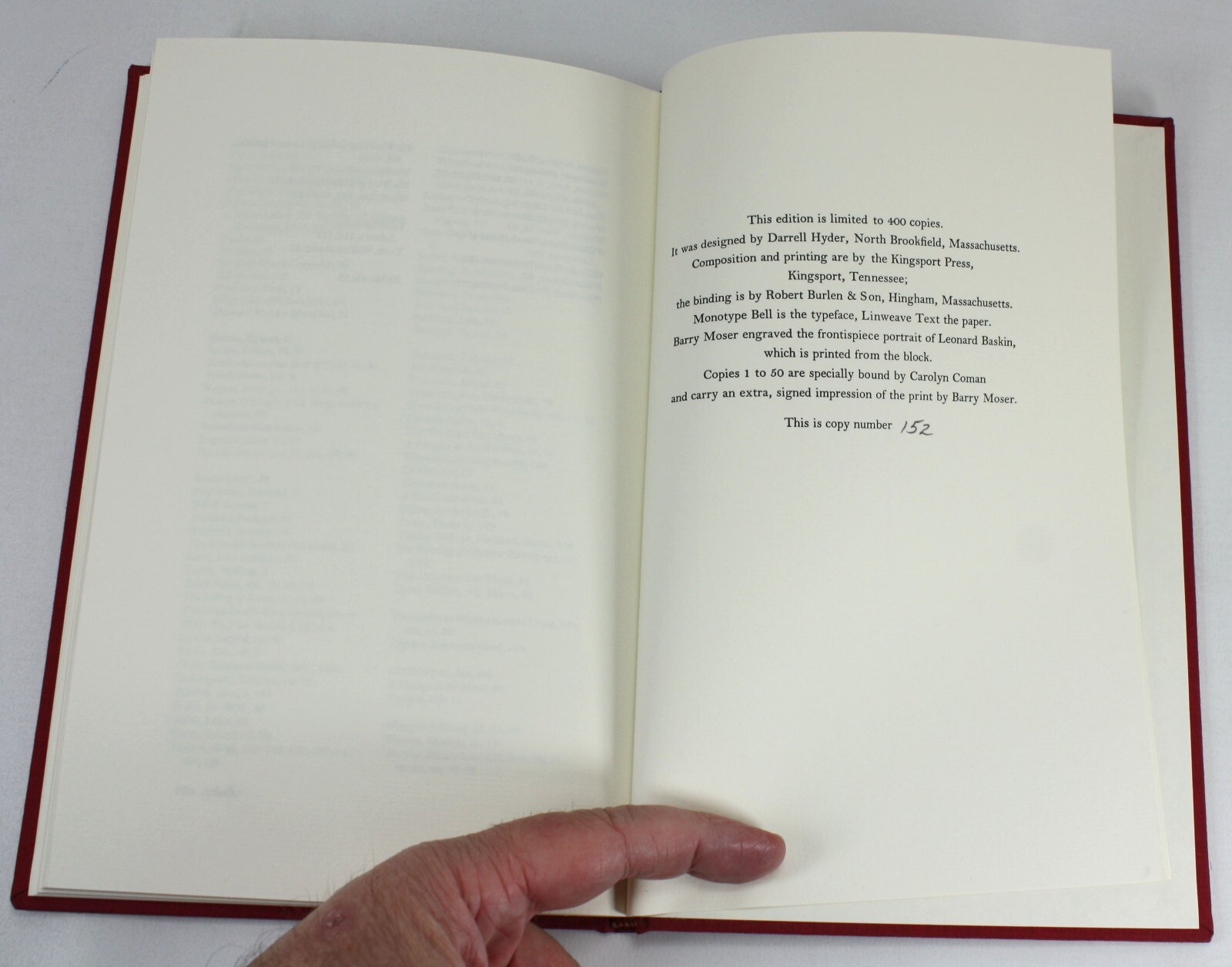 A Bibliography of the Gehenna Press 1942-1975 Stephen Brook 1976 Limited edition
