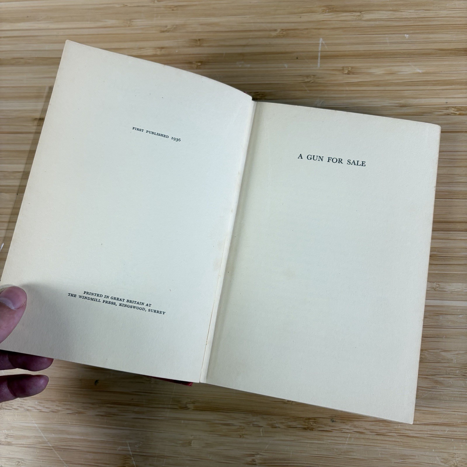 Gun For Sale – Graham Greene – 1936 First Edition Heinemann HTF