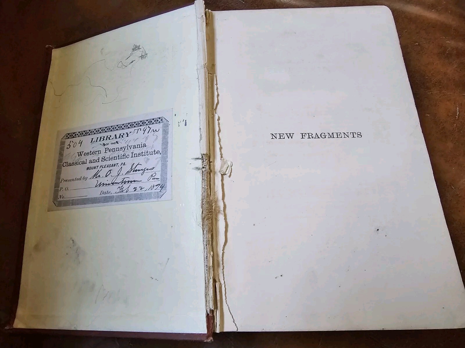 Hardbound „Authorized Edition“ NEW FRAGMENTS by John Tyndall, F.R.S.
