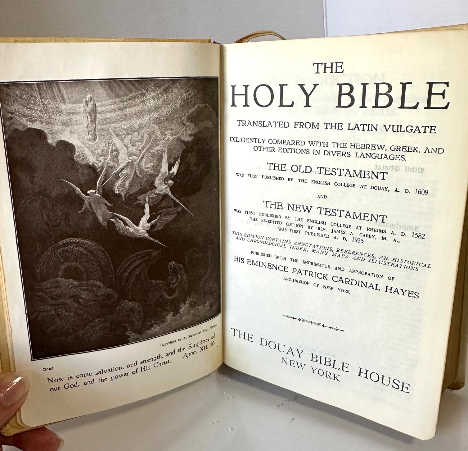 Vintage Catholic Bible Douay Rheims MadeIn Belgium 1938 Soft Cover Personal Size