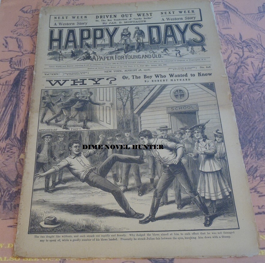 WESTERN COVER FRANK TOUSEY HAPPY DAYS #618 1906 DIME NOVEL